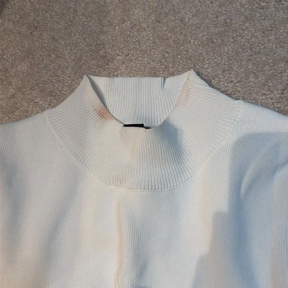 Karen Millen White Feather Cuff Women's Stretchy Sweater S - Picture 2 of 5